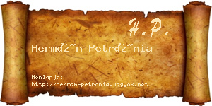 Hermán Petrónia névjegykártya